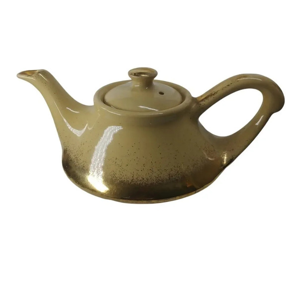 Vintage Pearl Ceramic Tea  Set, Yellow, Gilded 22k Carat Accents, 3 Piece Set - Picture 2 of 16